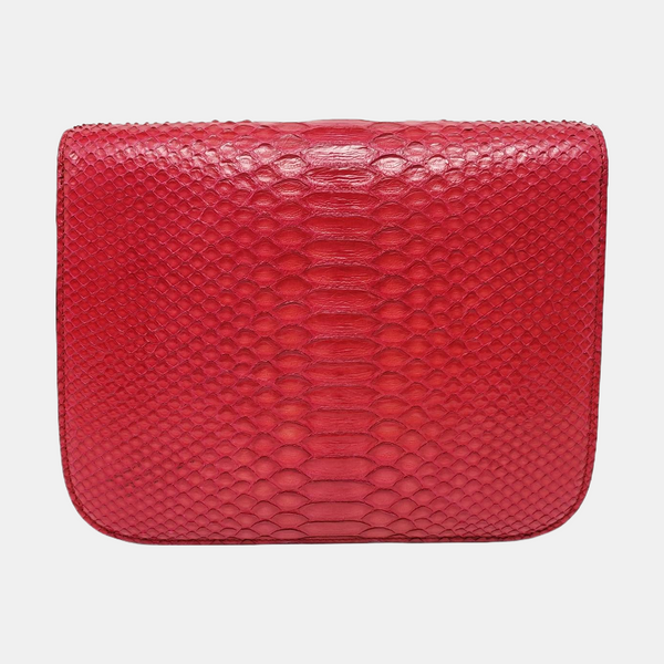 Authenticated pre-owned  CLASSIC BOX Medium Python Red - Shoulder Bag at Looply