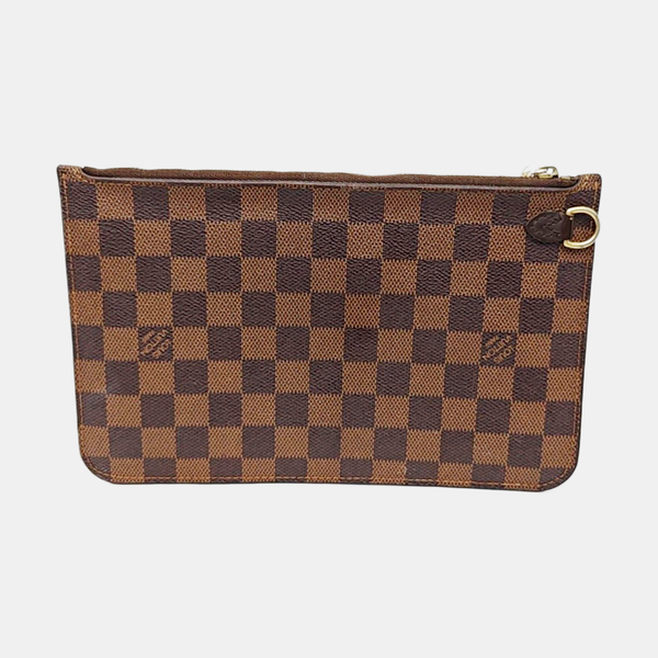Damier Ebene Coated Canvas Clutch Brown