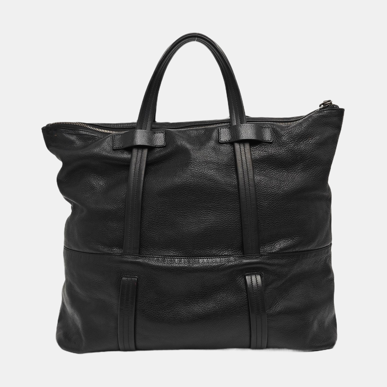Calfskin Top Handle Bag Black