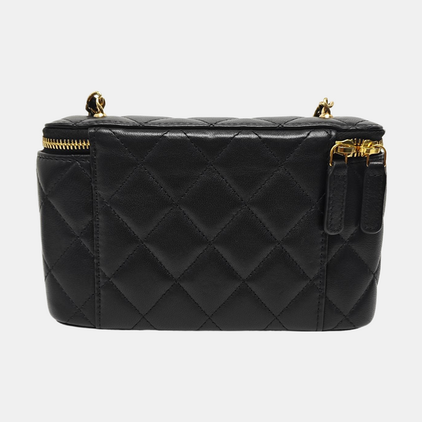 VANITY CASE Small Quilted Lambskin Black