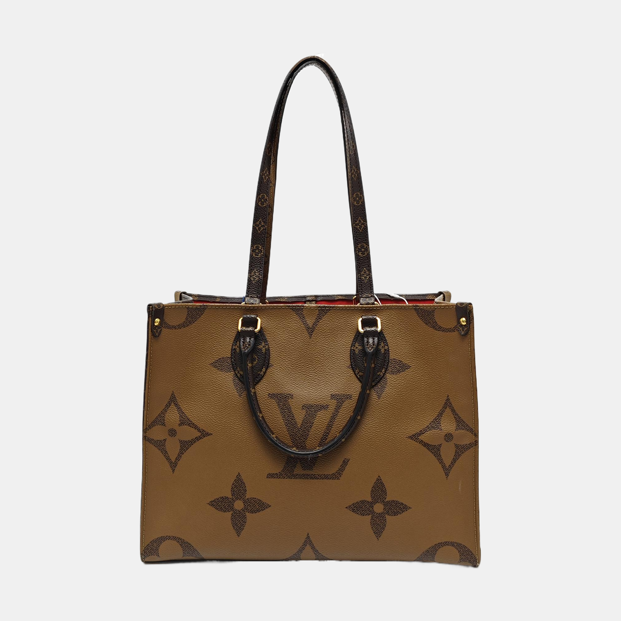 ONTHEGO MM Monogram Coated Canvas Brown