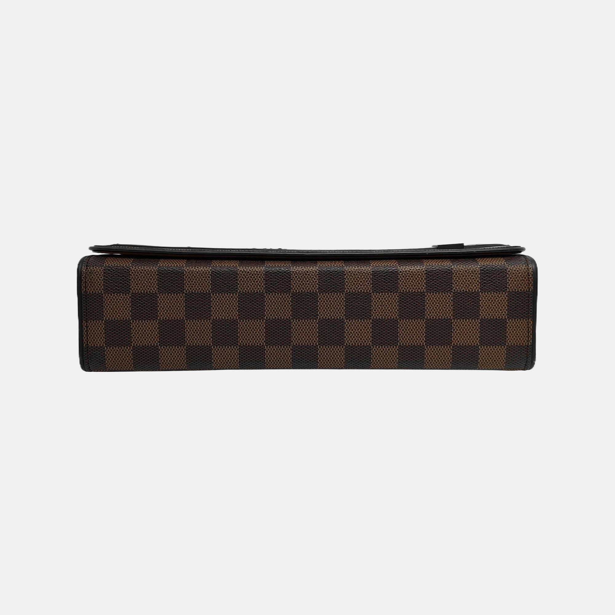 TRIBECA Damier Ebene Coated Canvas Brown