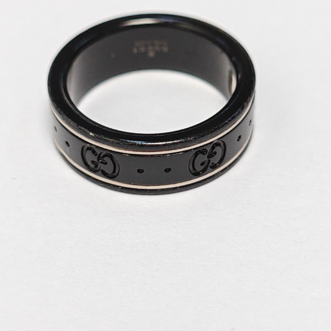 Icon 18k White Gold Black Ring HK 14