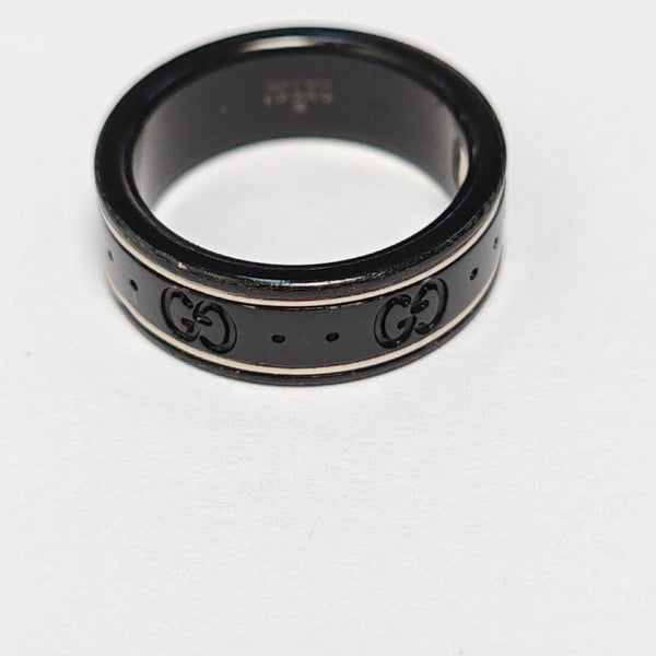 Icon 18k White Gold Black Ring HK 14