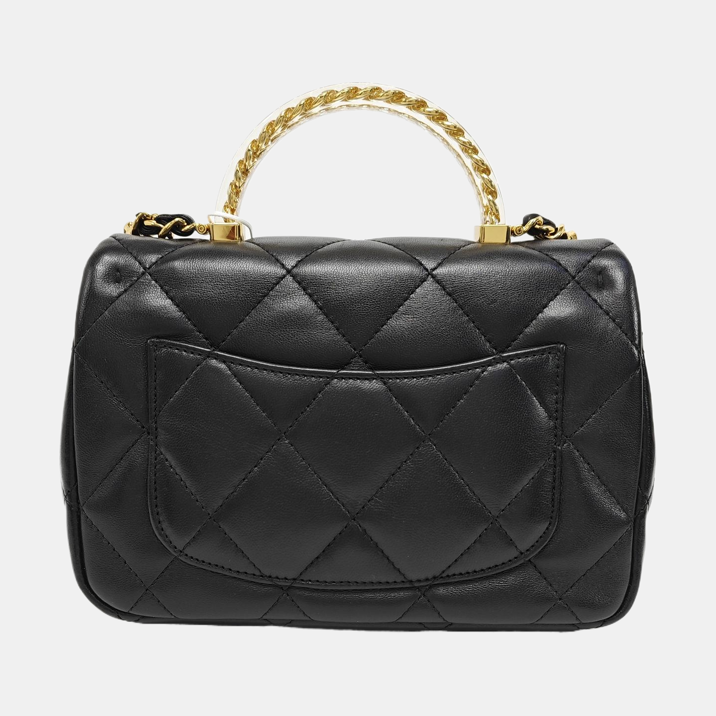 Quilted Lambskin Shoulder Bag Mini Black
