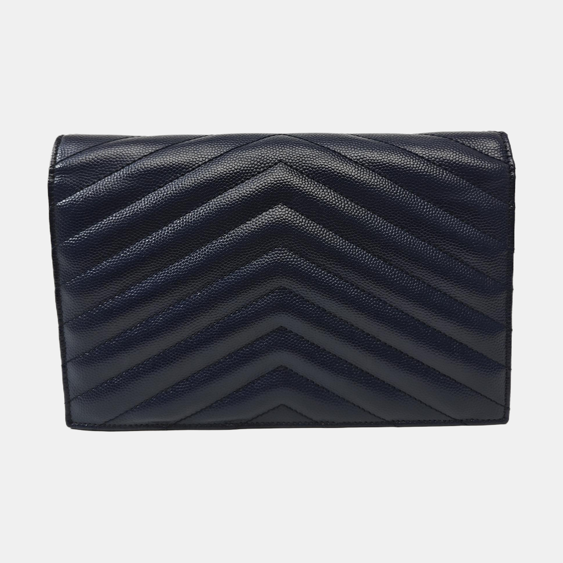 MONOGRAM Chevron Calfskin Blue
