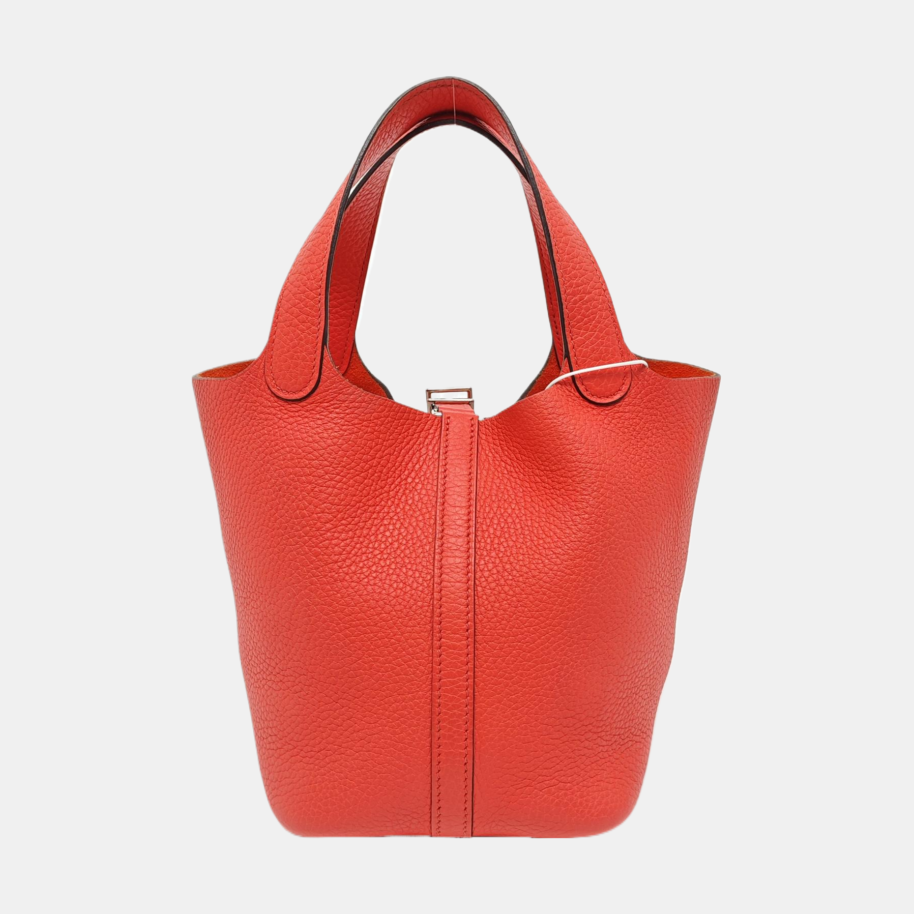 Authenticated pre-owned  Picotin Lock 18 Clemence Red - Bucket Bag at Looply