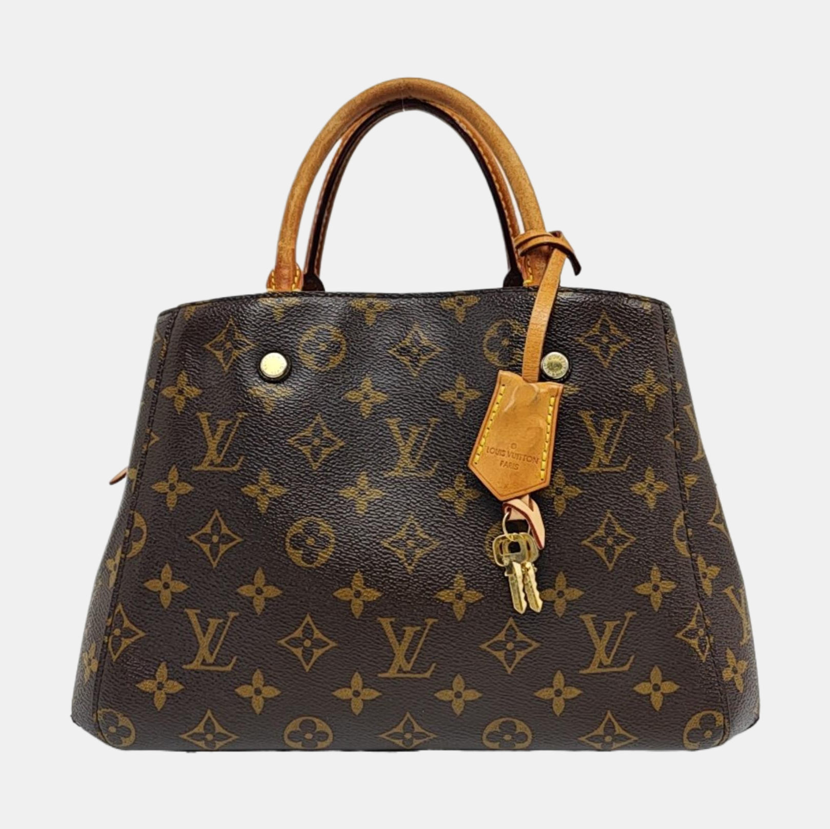 MONTAIGNE BB Monogram Coated Canvas Brown