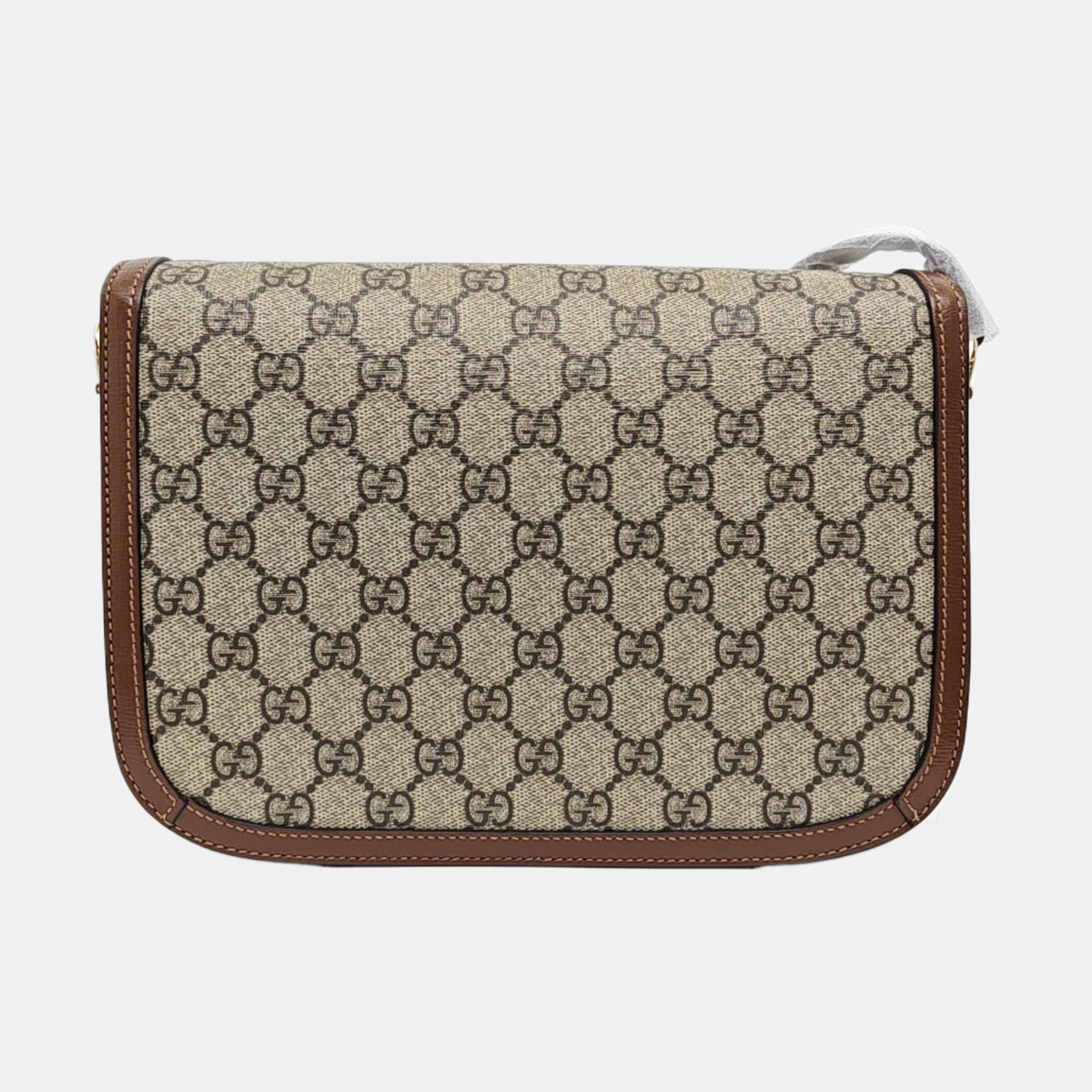 Horsebit 1955 Medium Monogram Coated Canvas Beige