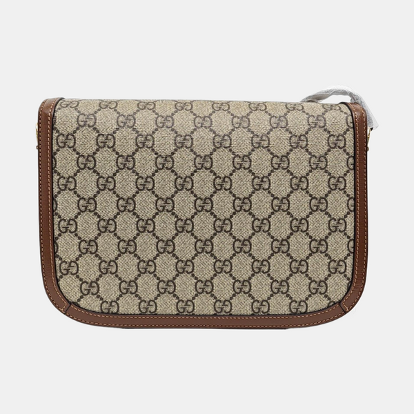 Horsebit 1955 Medium Monogram Coated Canvas Beige