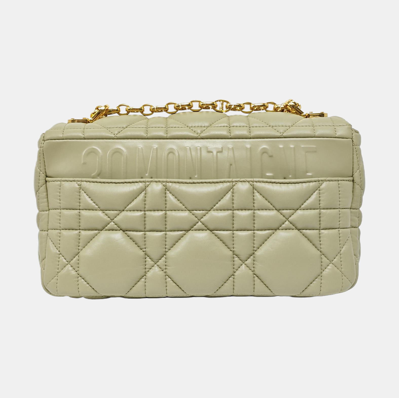 Dior Caro Medium Cannage Calfskin Green
