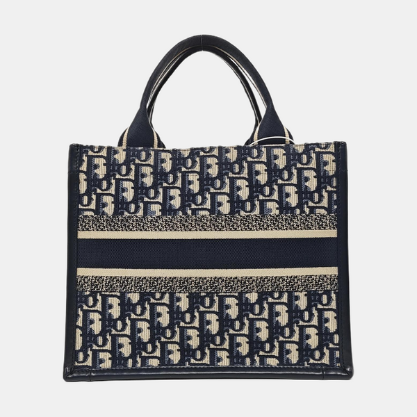 Book Tote Small Oblique Canvas Blue