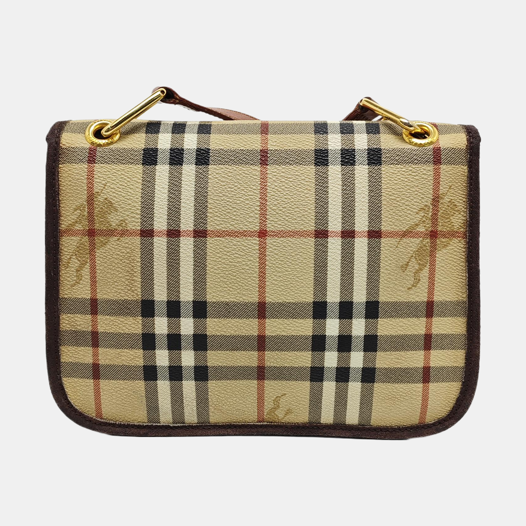 Coated Canvas Shoulder Bag Brown