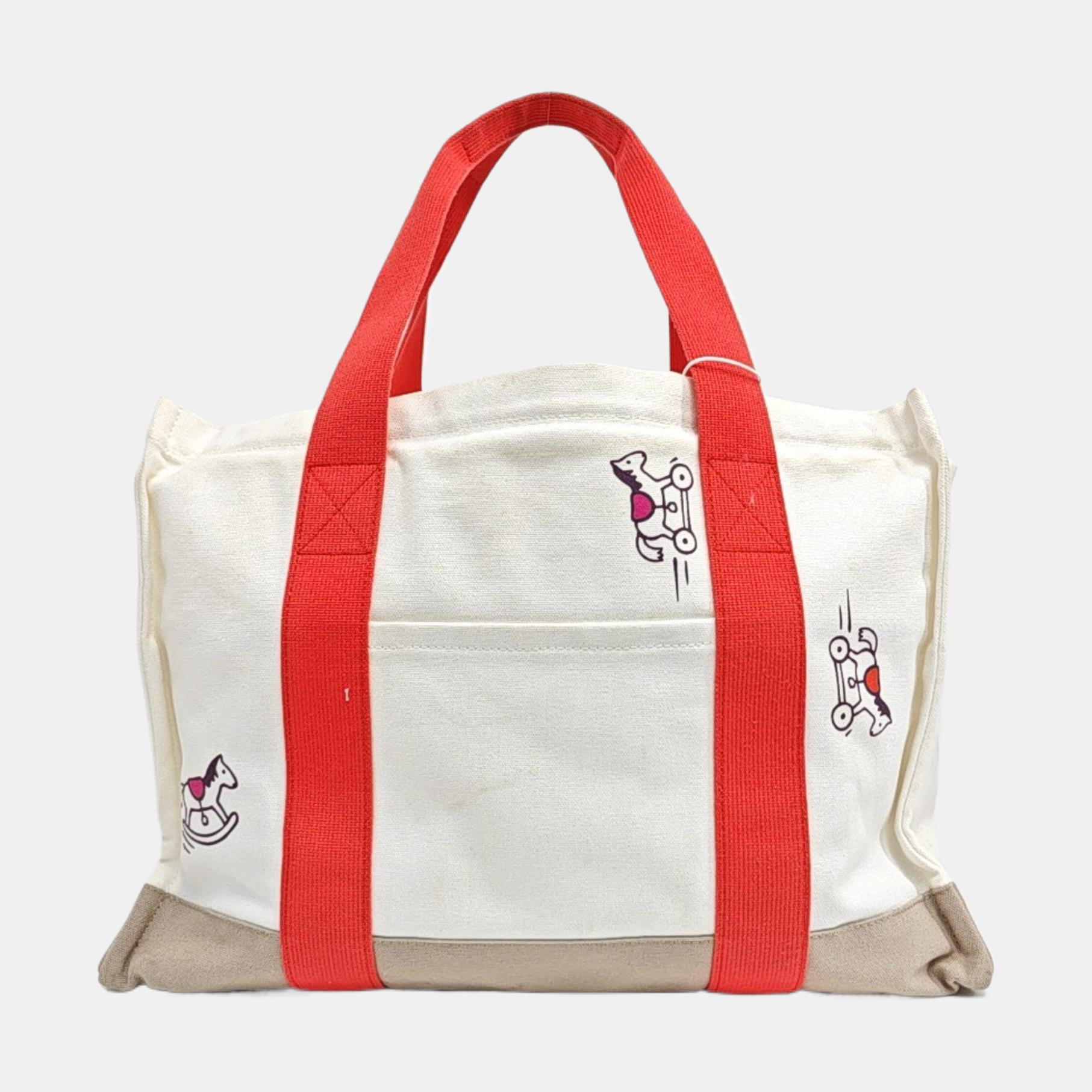 Canvas Top Handle Bag White