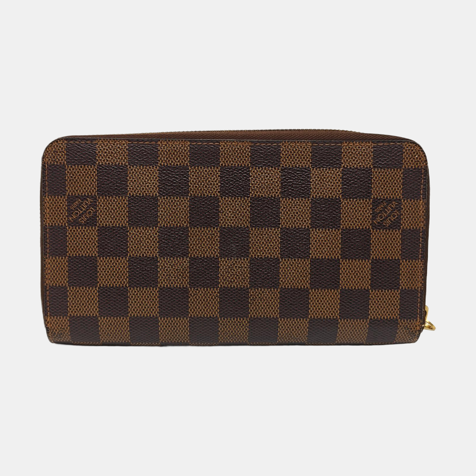 ZIPPY Damier Ebene Coated Canvas Brown Wallet