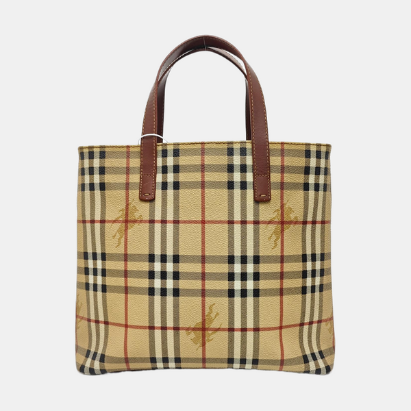 Coated Canvas Tote Bag Beige