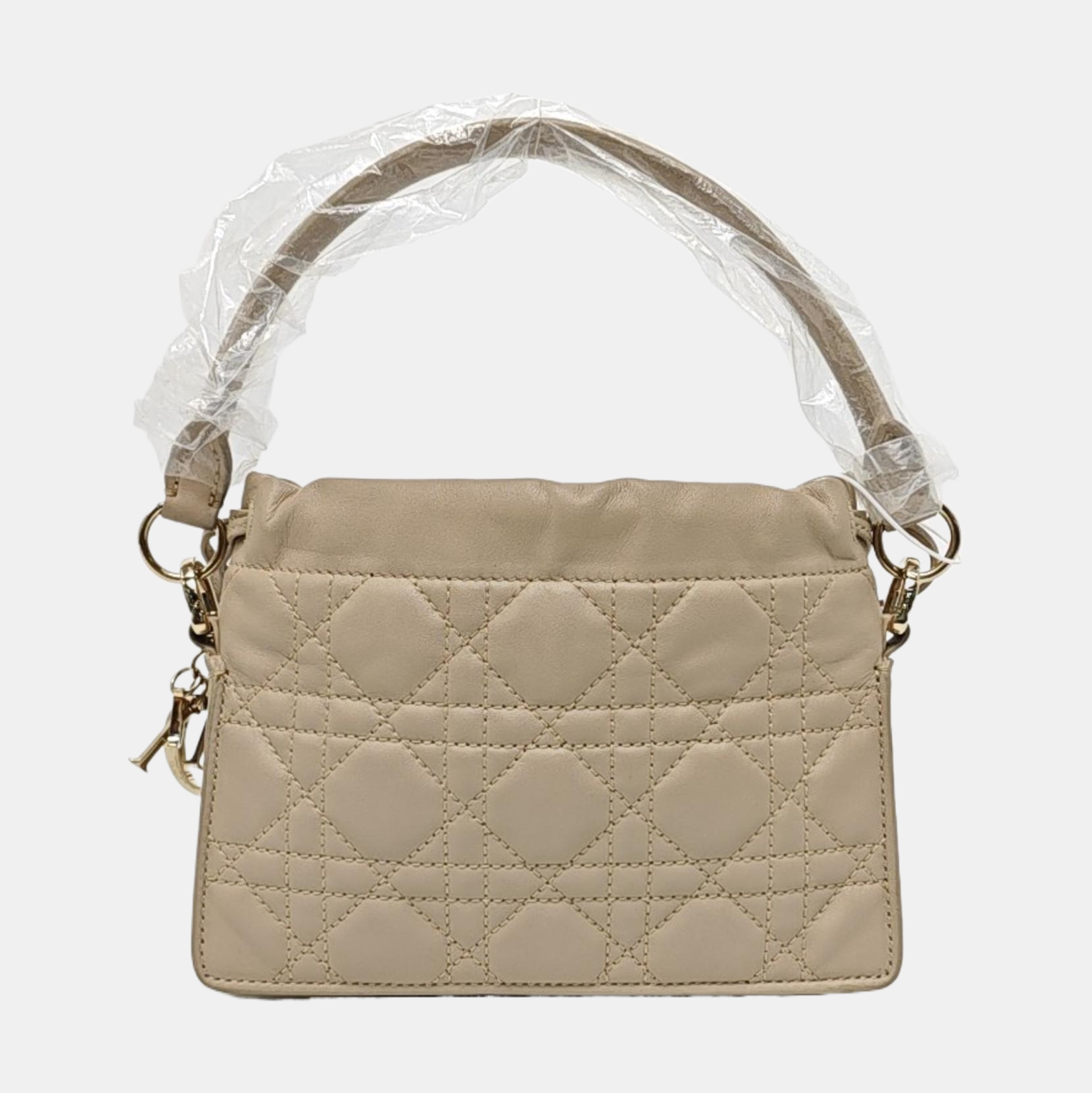 Authenticated pre-owned  Lady Dior Milly Mini Cannage Lambskin Beige - Shoulder Bag at Looply