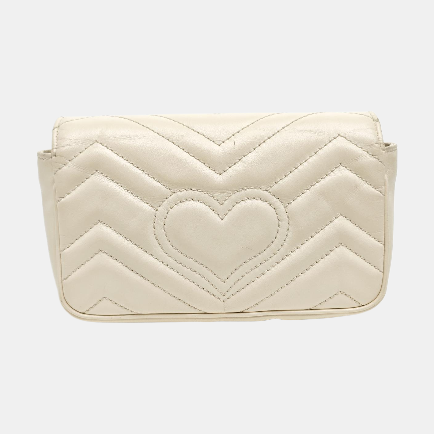 GG Marmont Mini Quilted Calfskin White
