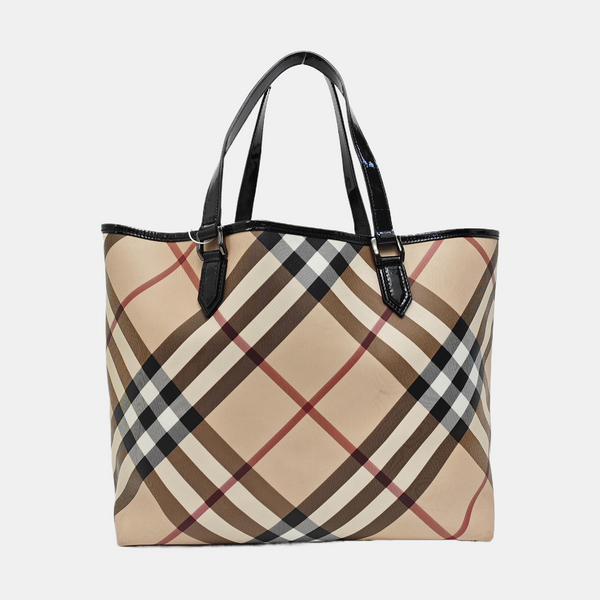 Coated Canvas Tote Bag Beige