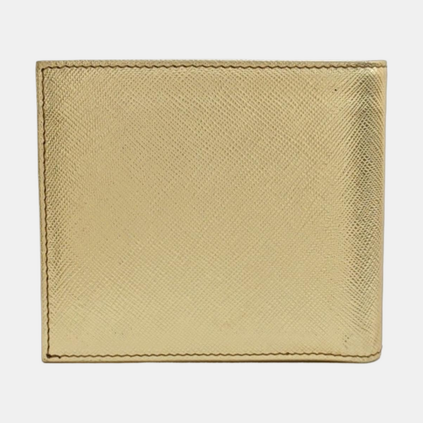 Saffiano Calfskin Wallet Gold