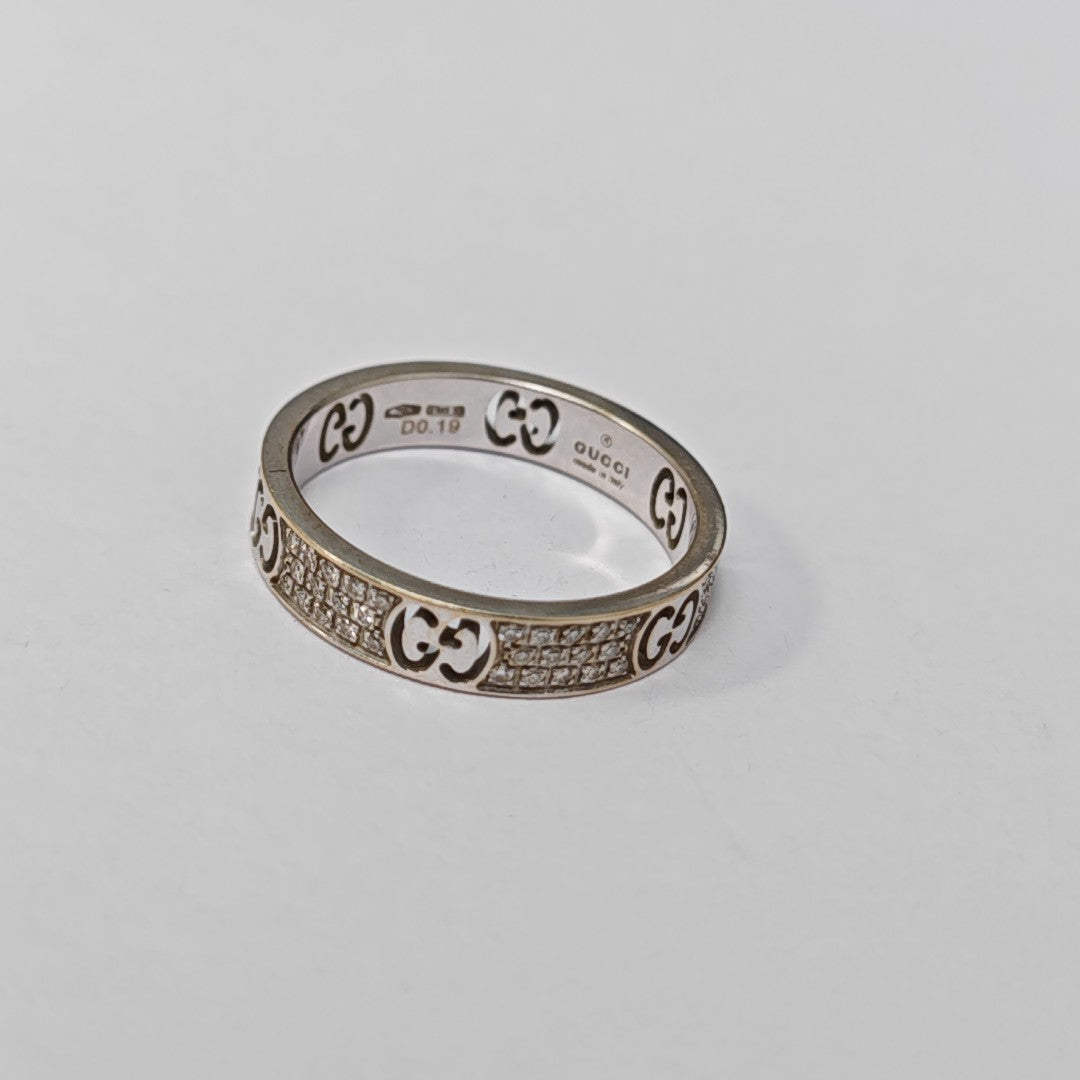 18k White Gold Silver Ring HK 19