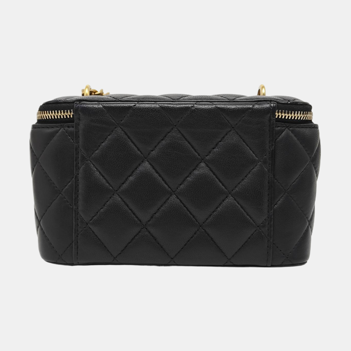 VANITY CASE Medium Quilted Lambskin Black