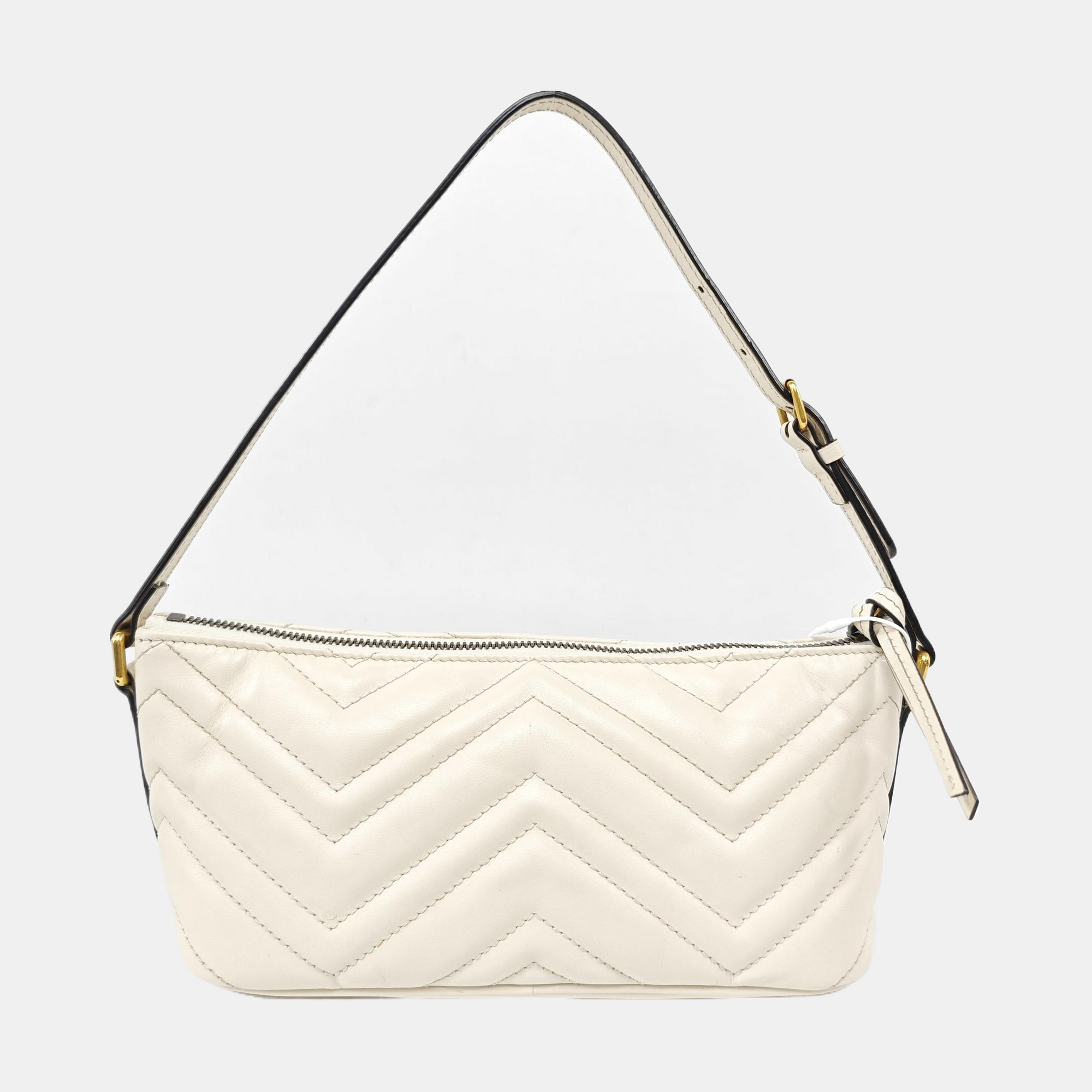 GG Marmont Small Quilted Calfskin White