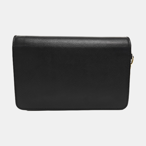 Saffiano Calfskin Shoulder Bag Black