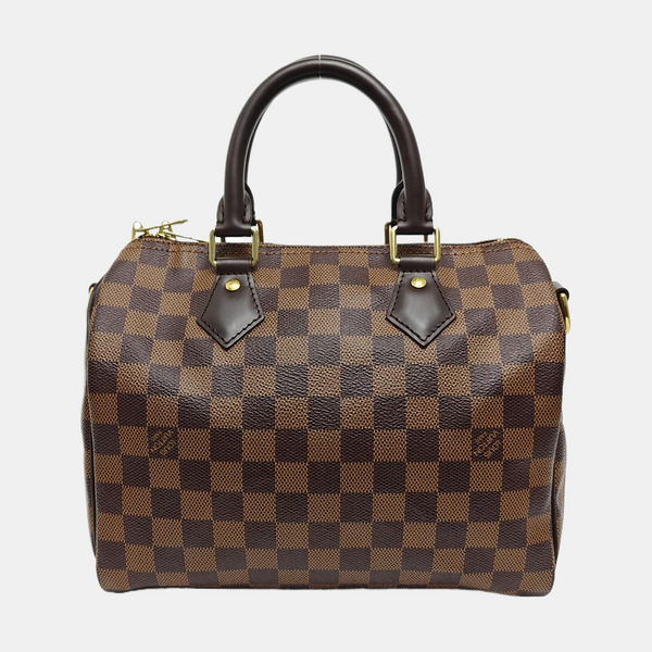 SPEEDY 25 Damier Ebene Coated Canvas Brown