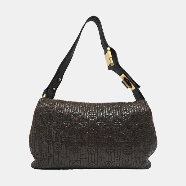 Monogram Lambskin Shoulder Bag Brown