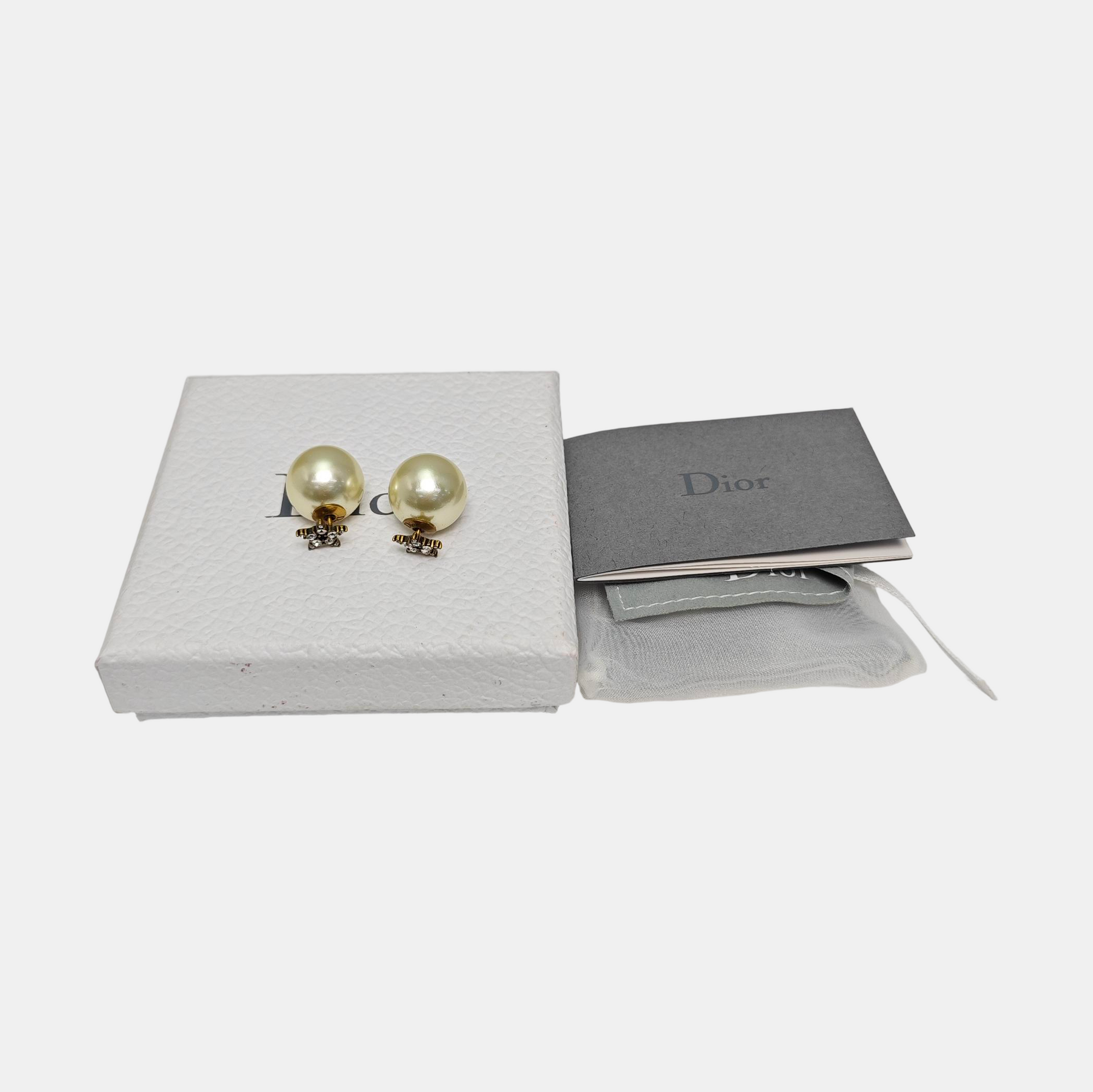 Dior Tribales Metal Gold Stud Earrings