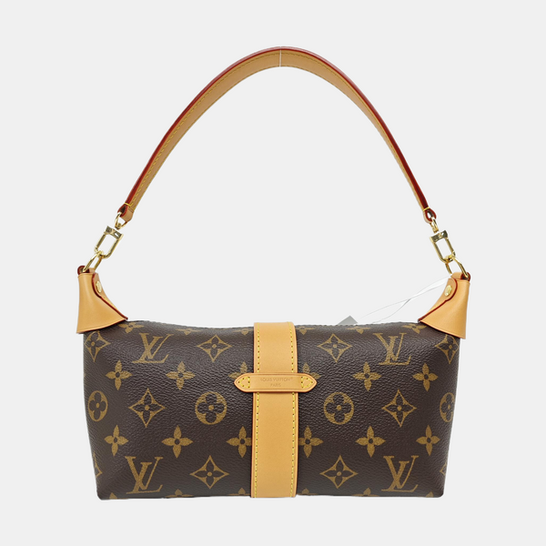 Pochette Mia Monogram Coated Canvas Brown