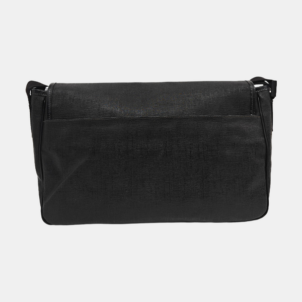 Coated Canvas Crossbody Bag Black