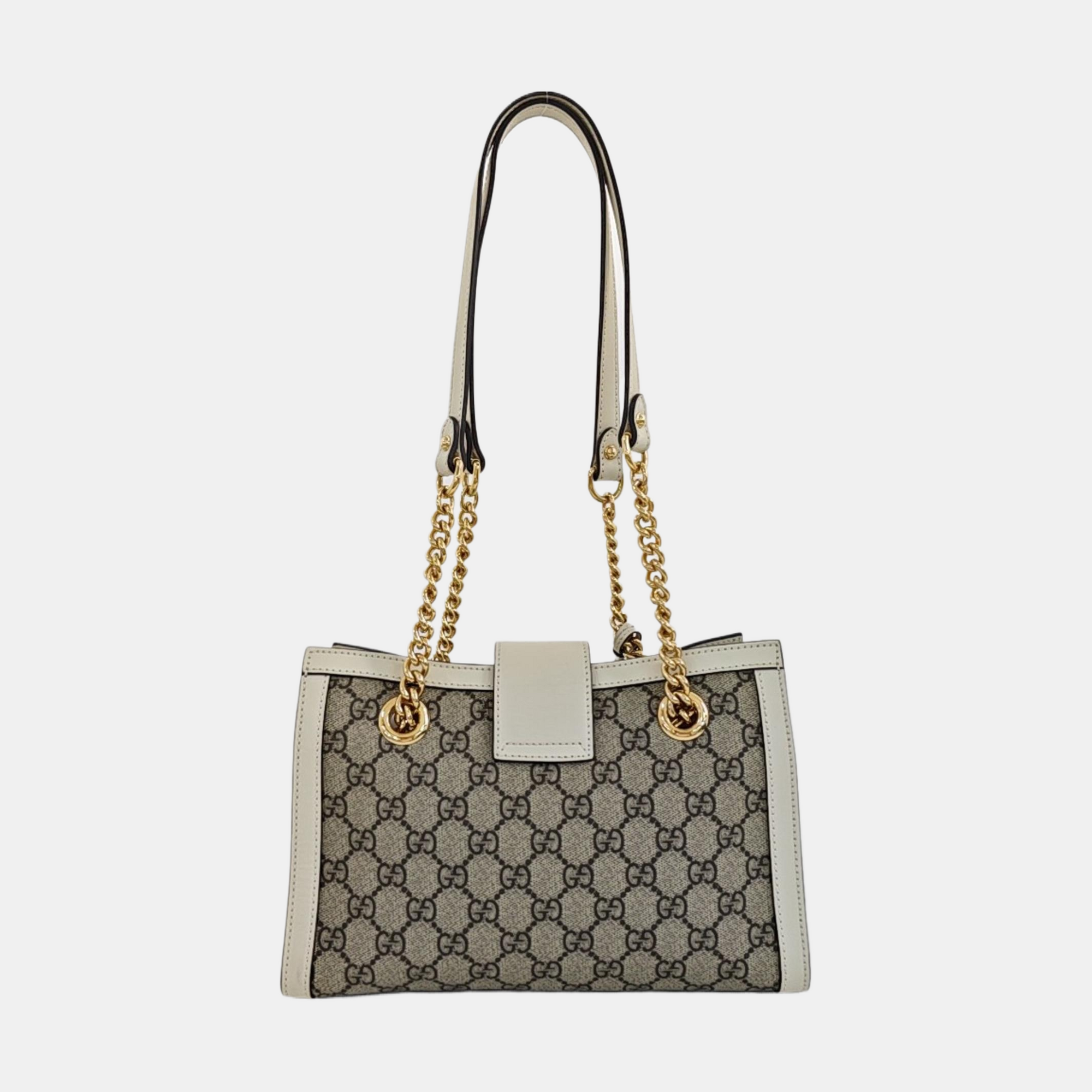 Padlock Small Monogram Coated Canvas Beige