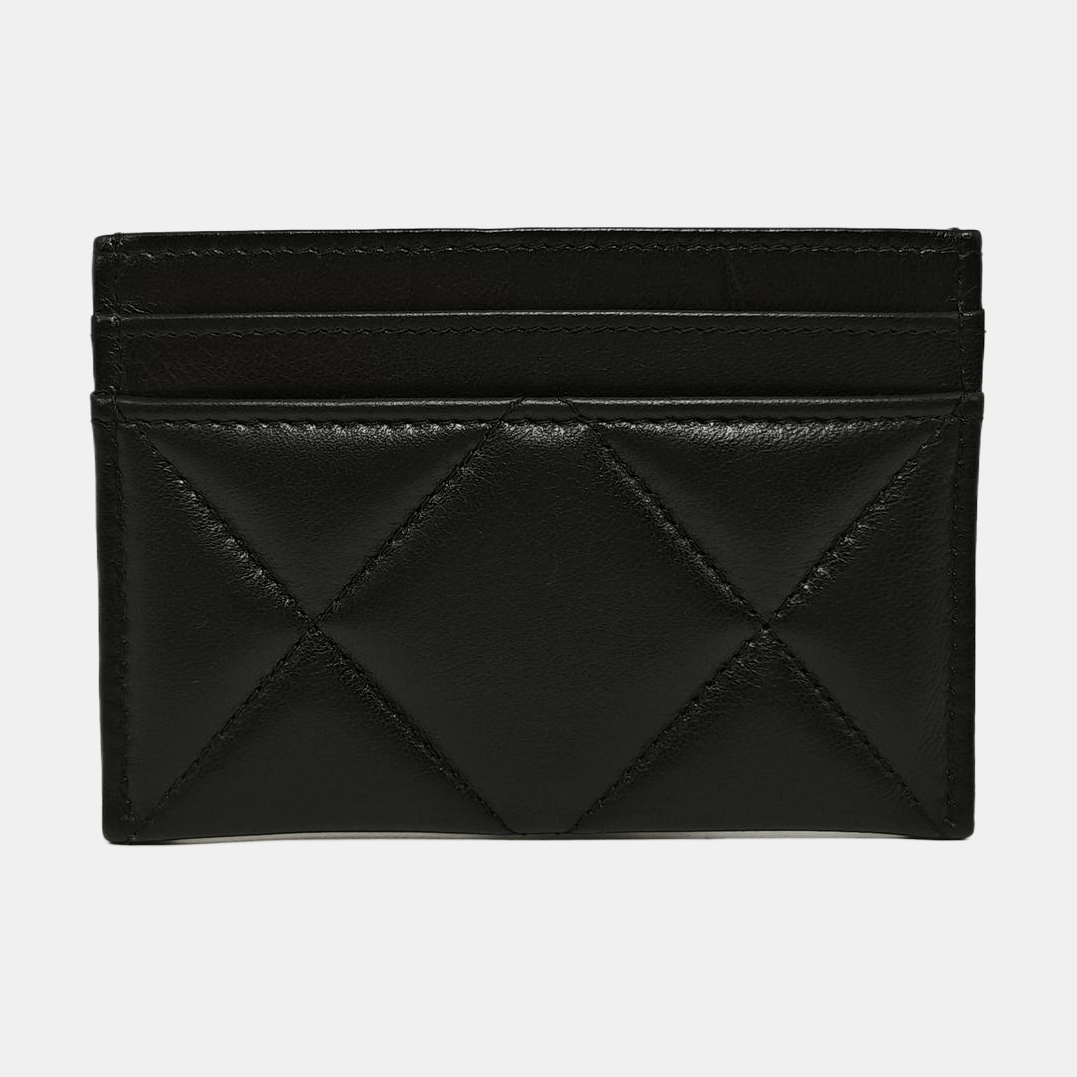 CHANEL 19 Small Quilted Lambskin Black Card Holder