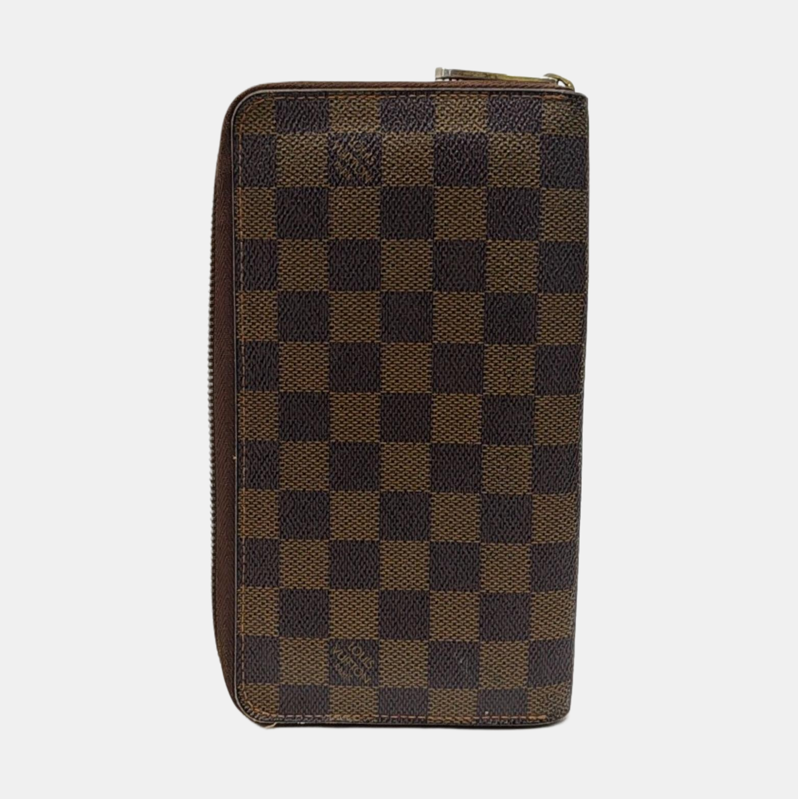 ZIPPY Damier Ebene Coated Canvas Brown Wallet