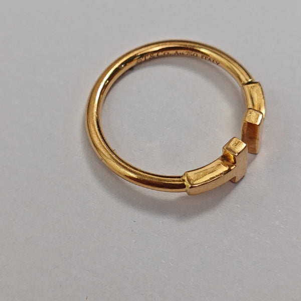 Tiffany T 18k Rose Gold Ring EU 50
