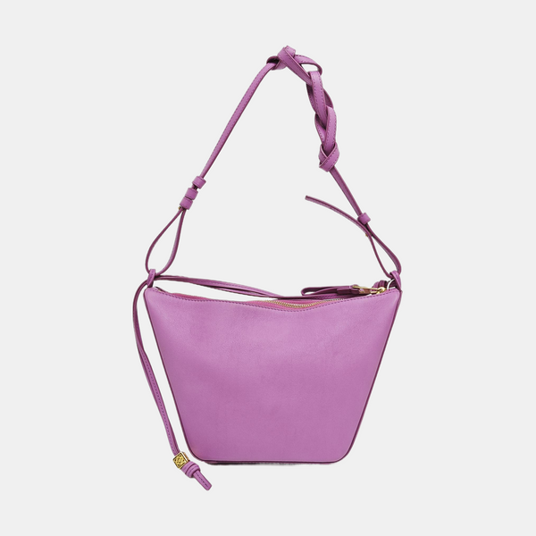 Calfskin Top Handle Bag Purple