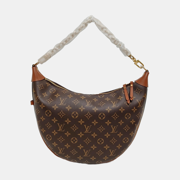 LOOP HOBO Monogram Coated Canvas Brown