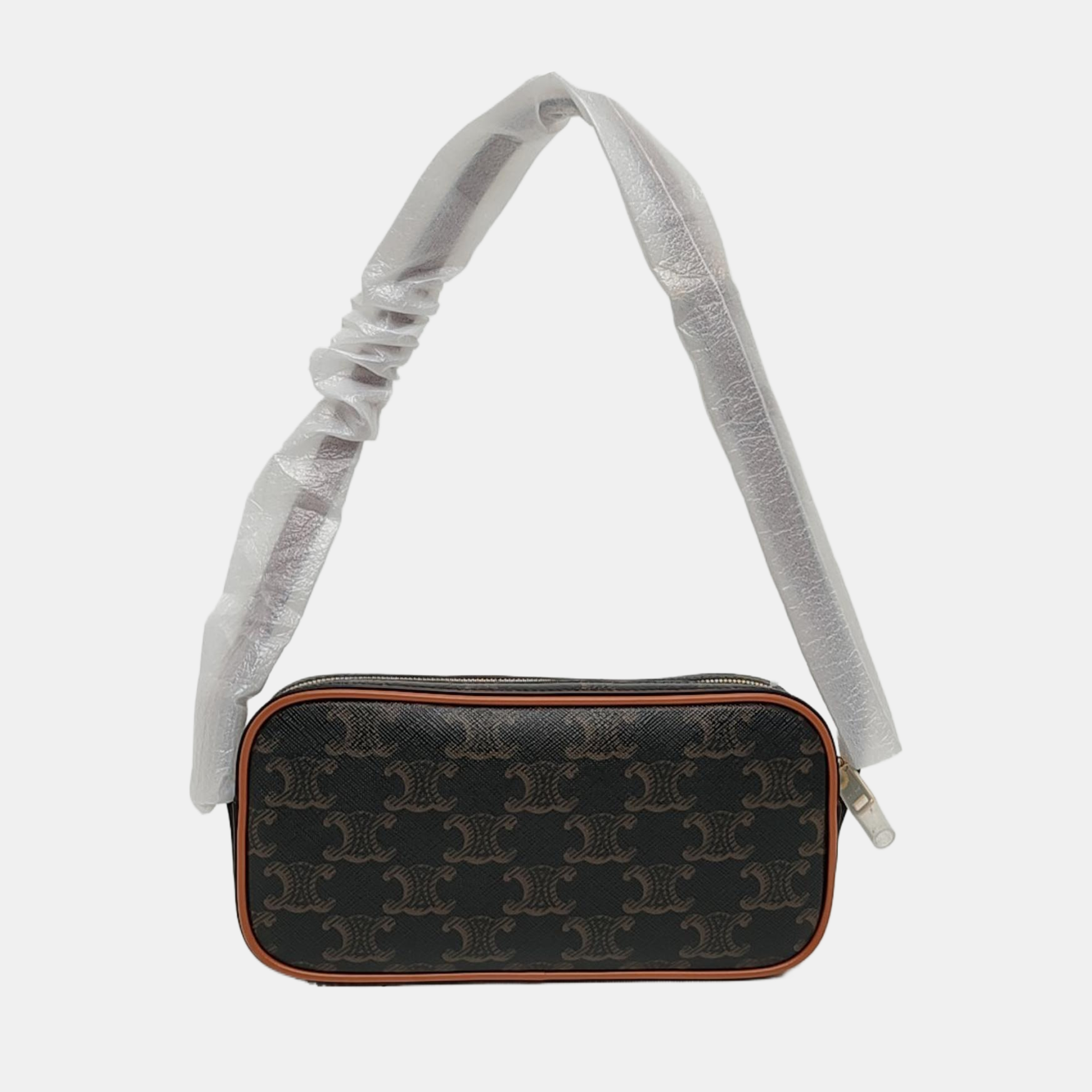 Coated Canvas Shoulder Bag Mini Brown