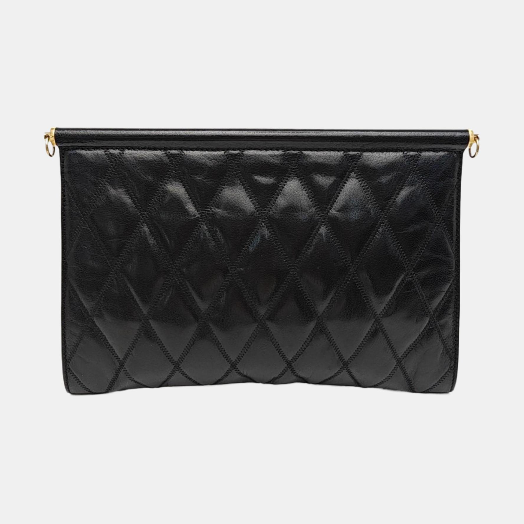 Quilted Lambskin Shoulder Bag Medium Black
