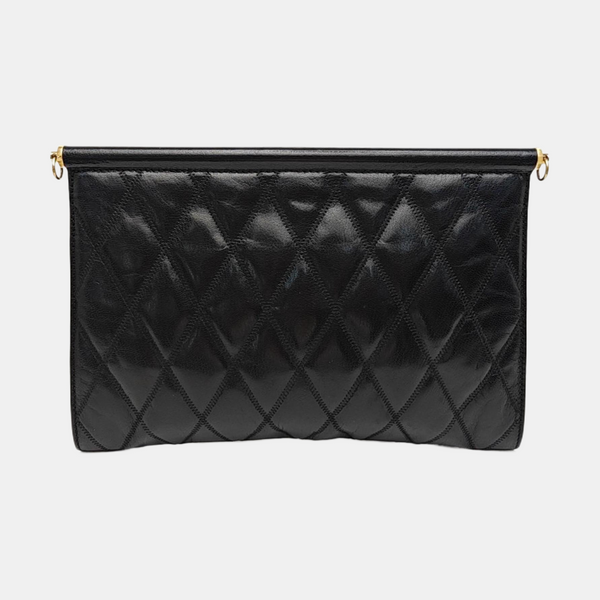 Quilted Lambskin Shoulder Bag Medium Black