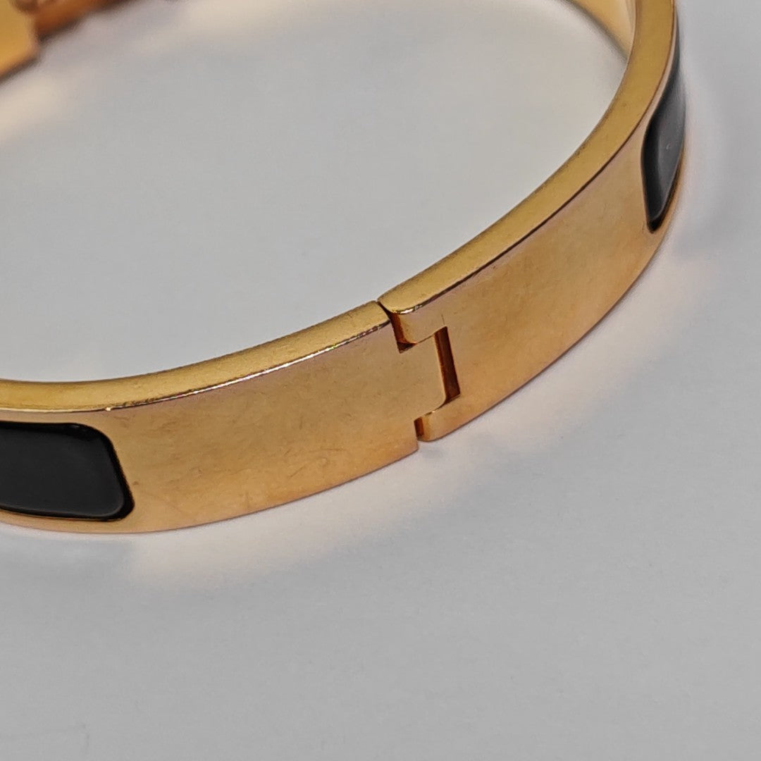 Clic Anneau Metal Black Bangle