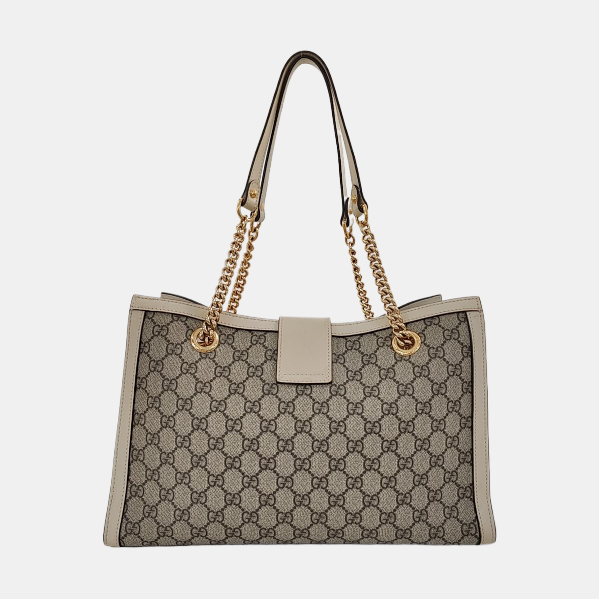 Authenticated pre-owned  Padlock Medium Monogram Coated Canvas Beige - Tote Bag at Looply