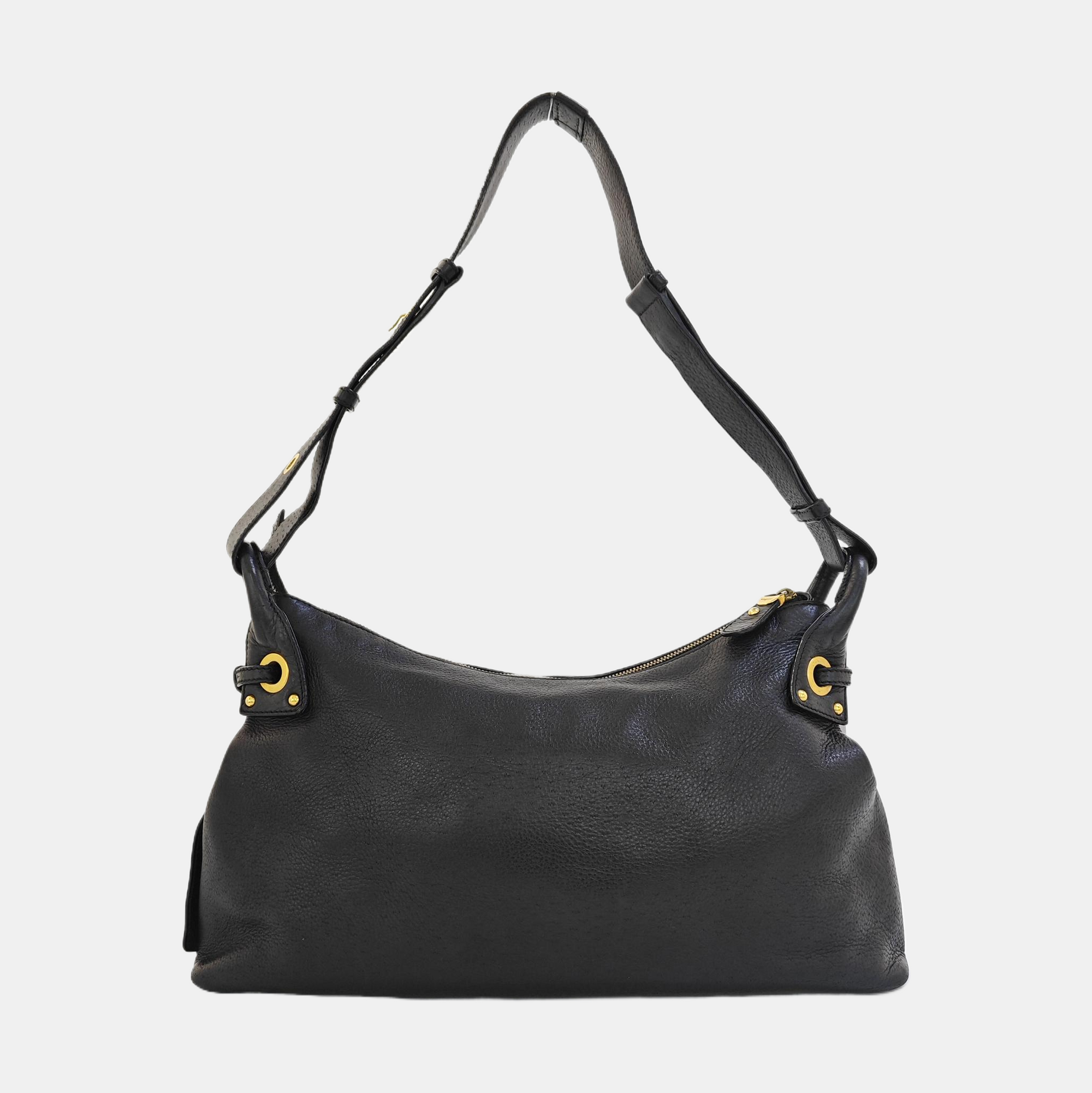 Calfskin Shoulder Bag Black
