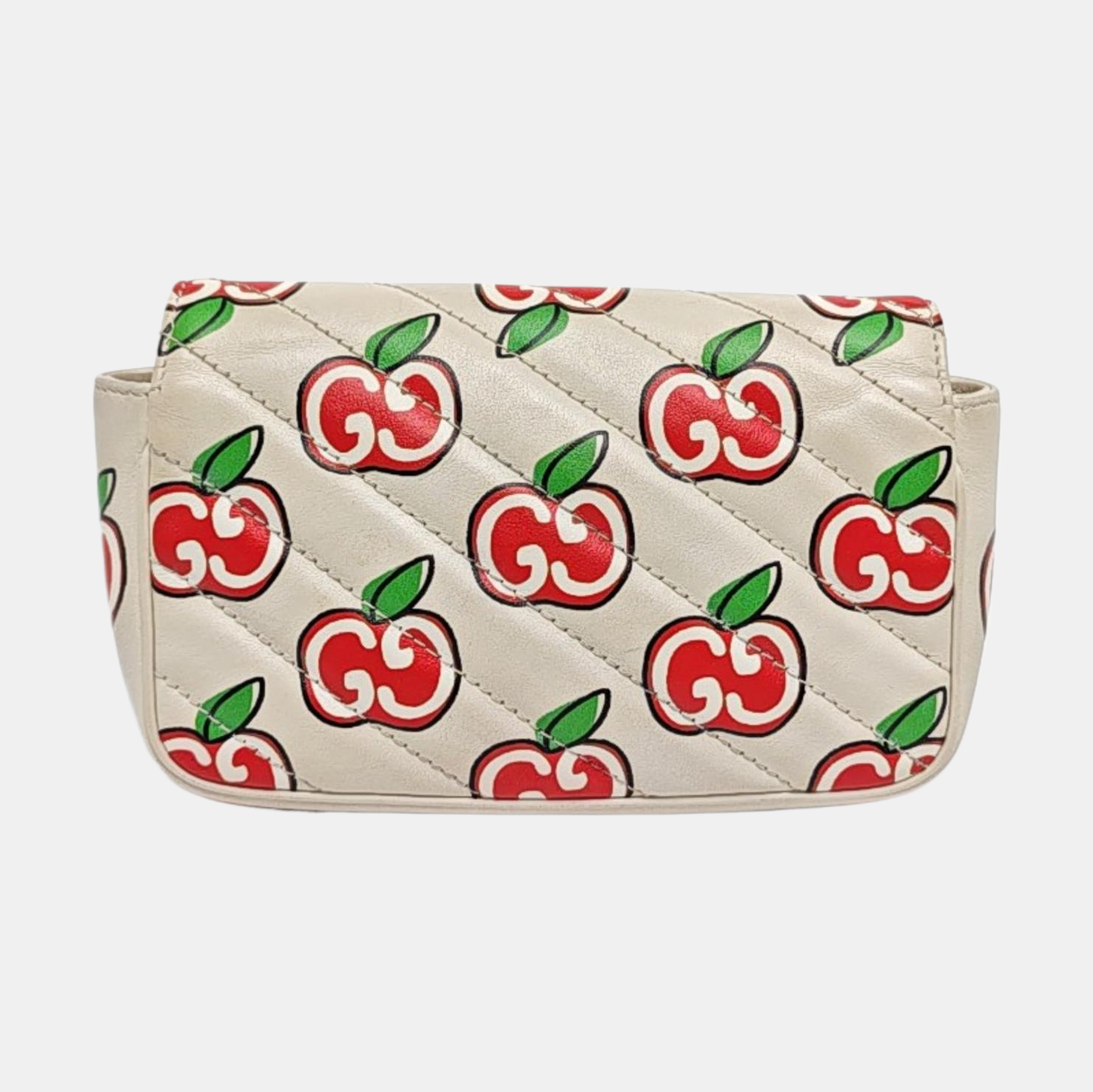 Authenticated pre-owned  GG Marmont Mini Quilted Calfskin White - Crossbody Bag at Looply