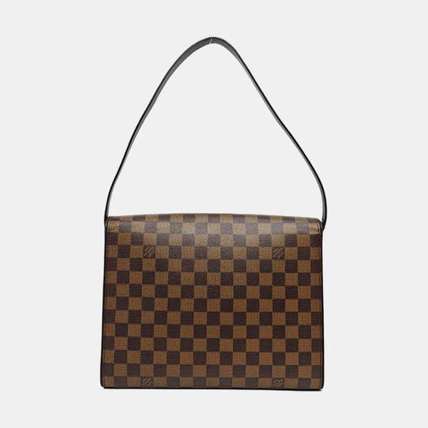 TRIBECA Damier Ebene Coated Canvas Brown