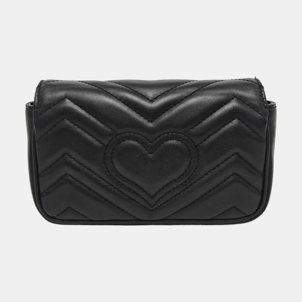 GG Marmont Mini Quilted Calfskin Black