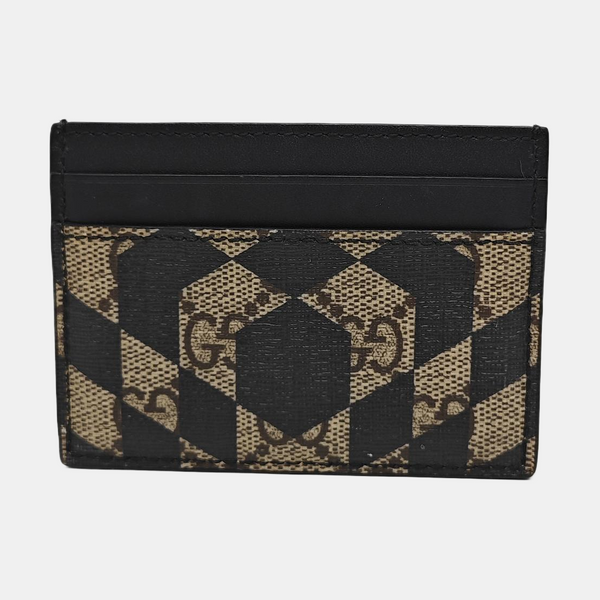 Retro Monogram Coated Canvas Beige Card Holder