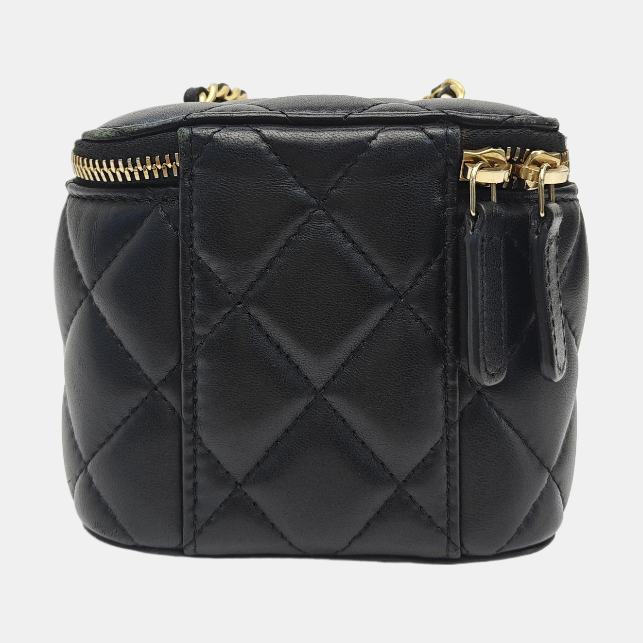 VANITY CASE Mini Quilted Lambskin Black